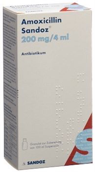Amoxicillin Sandoz® 200mg/4ml 100ml granules for oral suspension